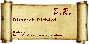 Dittrich Richárd névjegykártya